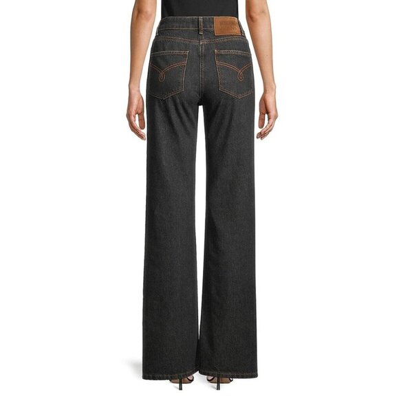 NWT MOSCHINO JEANS High-Rise Flare-Leg Jeans in Black size 32 - Picture 3 of 10